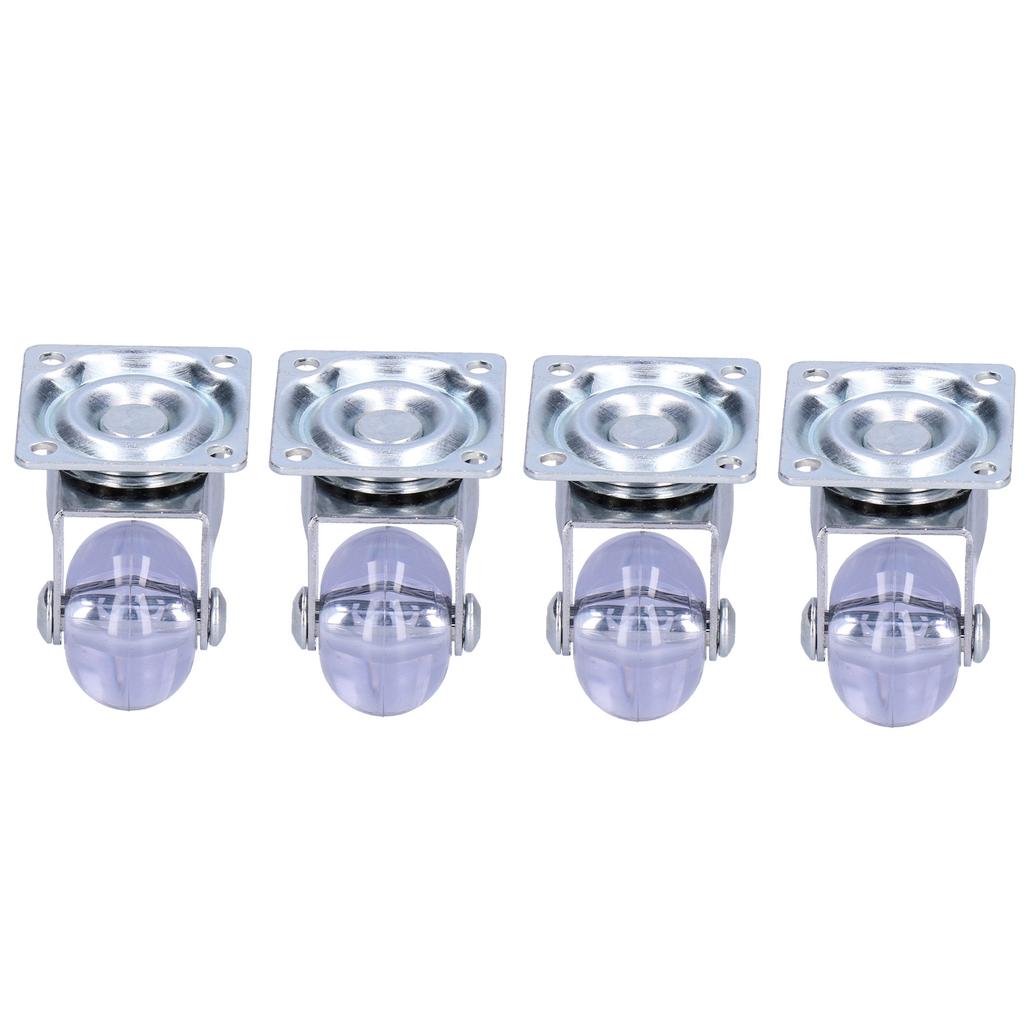 4 Stück Lenkrolle Schwerlast Edelstahl Transparentes PU Industrierad Plattenrolle