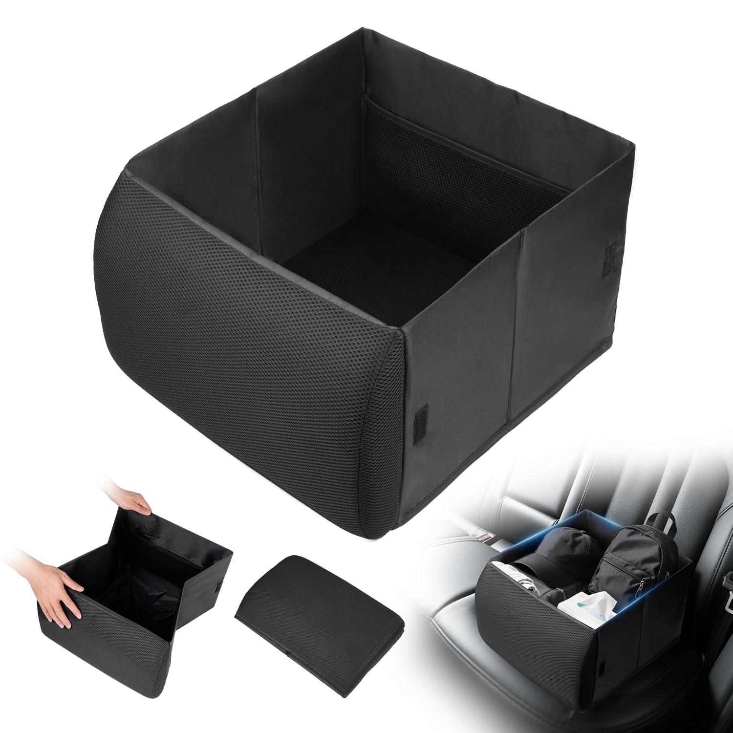 

CARTIST Пассажирская коробка для сиденья Поясничная автомобильная система хранения Большая поясничная с компактной Предотвращает Совместима с несколькими автомобилями и включает японские инструкции чёрный