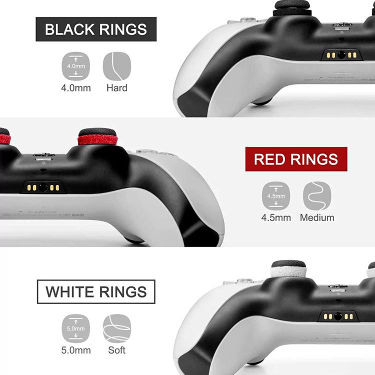 6 Stück Weiche Silikon-Joystick-Ziele Präzisionsringe Mittlerer Widerstand Hilfsringe für PS4 PS5 Xbox Switch Google Stadia Controller