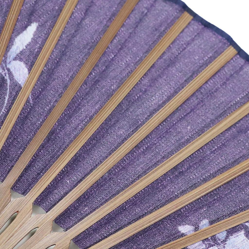 Stylish Business Fan Set with Fan Case and Handkerchief Bloom Leaf Design [Osaka Choseido] Women's -