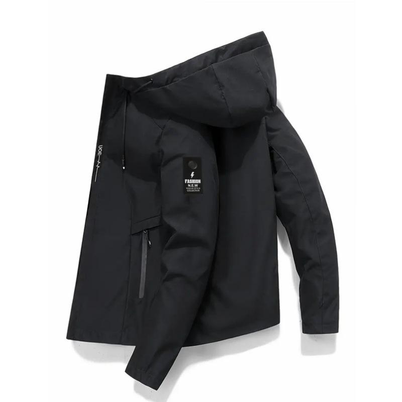 Winddichte Herren-Sportjacke – Frühjahr/Herbst-Modell mit Buchstabenprint für Bergsteiger