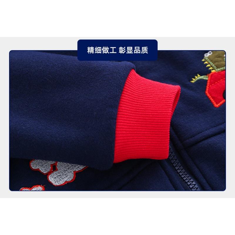 Boys Thick Fleece Lined Hooded Casual Children Winter Jacket Outerwear