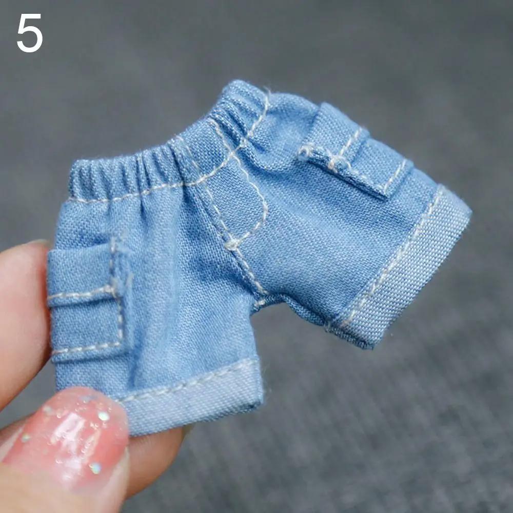 Handmade Doll Pocket Shorts For 1/11 OB11 Doll Jeans Outfits Doll Clothes For 1/12 BJD Dolls Casual Wear Doll Accessories
