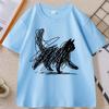 Abstract Cat Line T Shirt Minimalist Scribble Cat TShirt Funny Animal Tee Casual Comfortable Round Neck Short Sleeve Tshirt