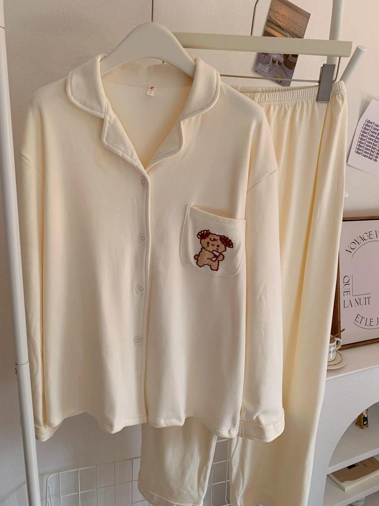 Dámské sametové pyžamo Hello Kitty - Korálový fleece, Hřejivé, S dlouhým rukávem, pro Podzim/Zimu na Doma.