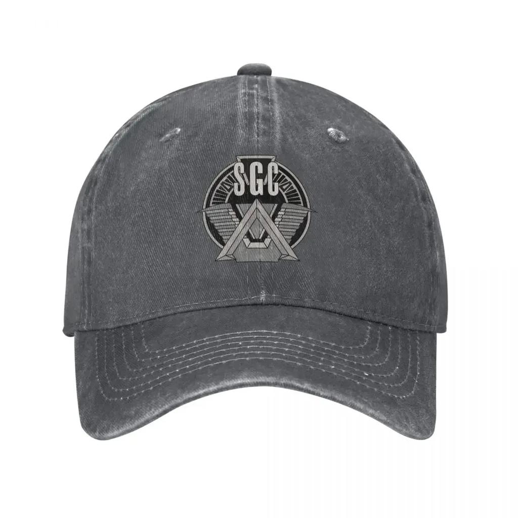 SGC Stargate Command Unisex Retro Denim Washed Baseball Caps Male Cowboy Dad Hats Camping Womens Trucker Cap