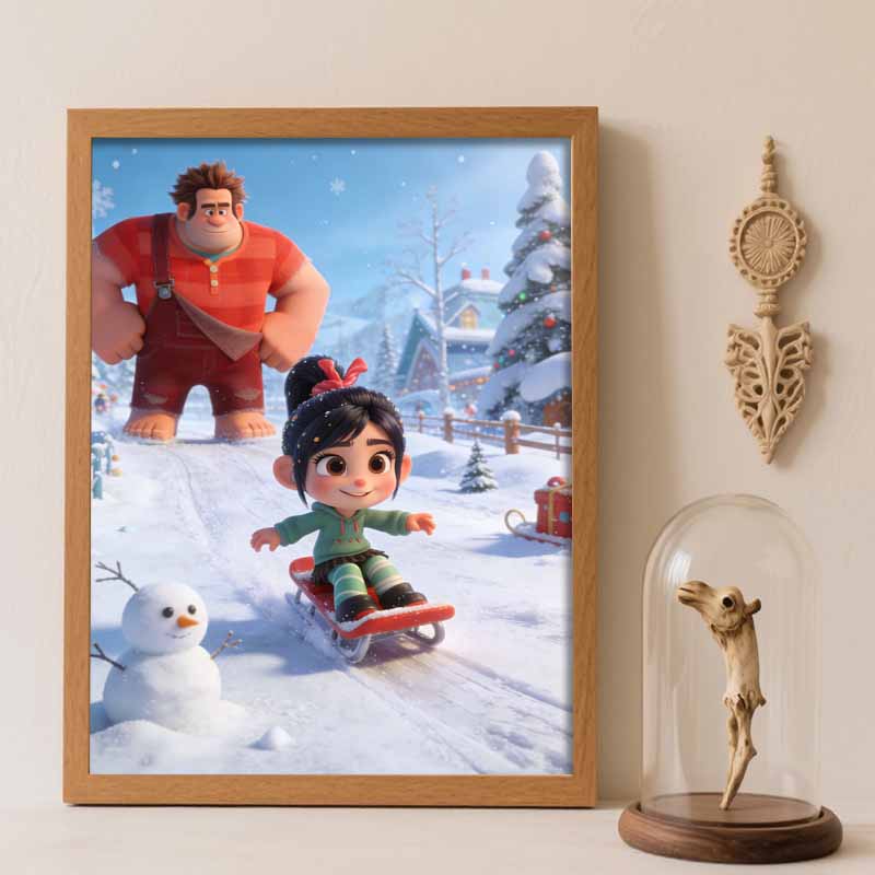 Disney DIY diamond painting 5d full diamond cross stitch WreckIt Ralph Vanellope living room bedroom decorative painting Round 20x30cm