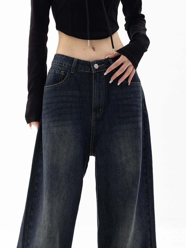 Vintage Streetwear Y2k pantalones vaqueros holgados mujeres Harajuku Retro pierna ancha pantalones vaqueros de gran tamaño moda femenina 90s pantalones vaqueros estéticos