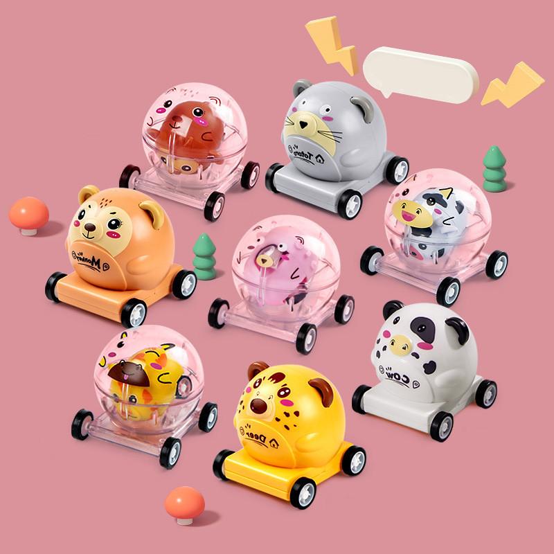 Cute Animal Inertia Power Car Monkey Mouse Cartoon Mother And Child Ejection Car Enlarged Size