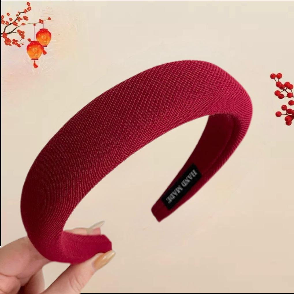 Red Polka Dot Angora Headband: Versatile Women's Hair Accessory for Autumn/Winter