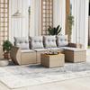 Vidaxl 6-Cz. Garden Furniture Set With Cushions, Beige, Poly Rattan