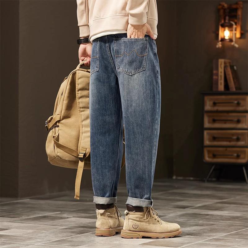 Джинсы мужские свободные прямые американские ретро повседневные брюки 33