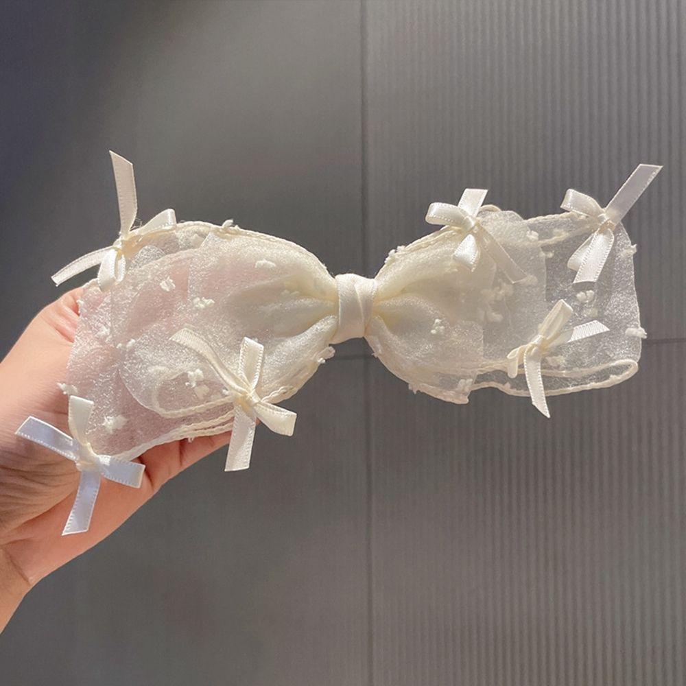 Clip Polka Dot Bow Knot Mesh Korean Style Hair Clip Girls Hair Clip Bow Hairpin Big Bow Hair Claw
