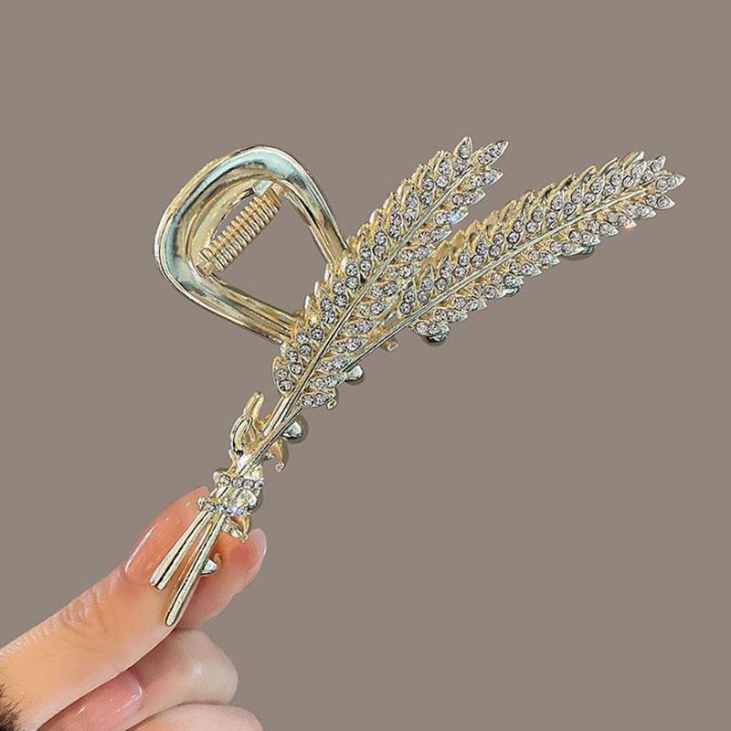 Exquisite Rhinestone Wheat Claw Clip Metal Geometric Shark Crab Hair Clip Hairpins Barrettes For Women Fashion Hair Accessories Headwear