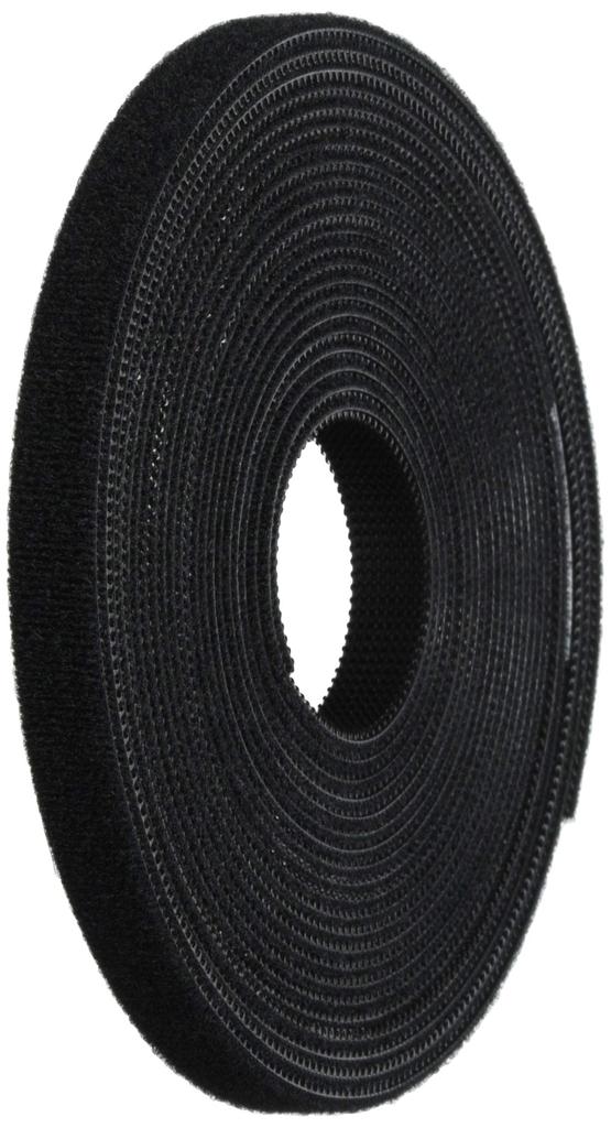 TRUSCO Weather-Resistant Velcro Band Tape, Double-Sided, 10mm x 5m, Black, TMKT-10V-BK