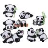 9 Stuks Schattige Panda Geborduurde Patches Panda Strijkbare Patches Jassen Delicaat Vrouwen