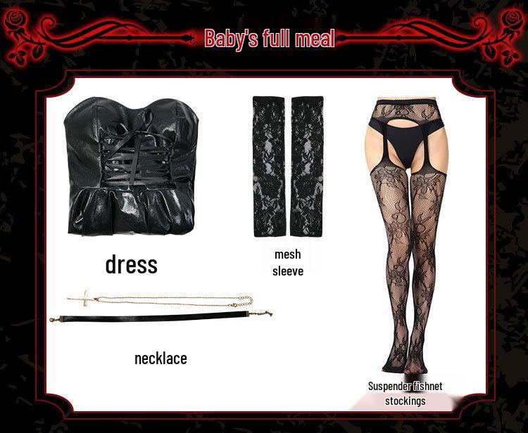 Death Note Misa Amane Cosplay Costume with Cross Necklace