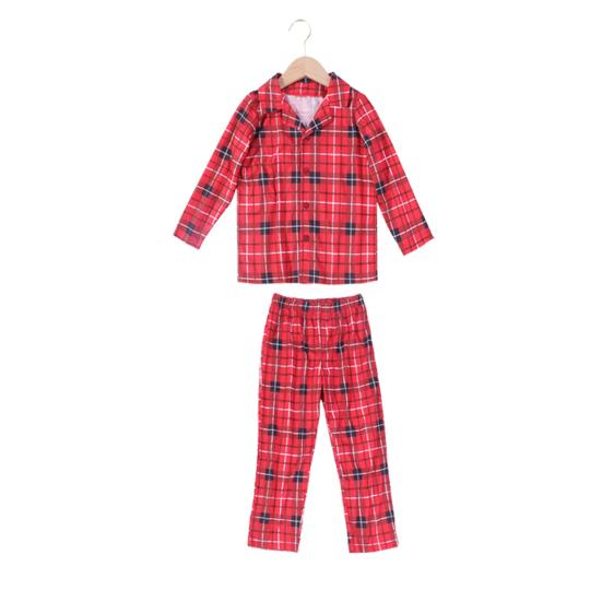 Conjunto de Pijama de Natal para Família Pijamas Combinando Estampa Festiva Camisa Calça Respirável 2