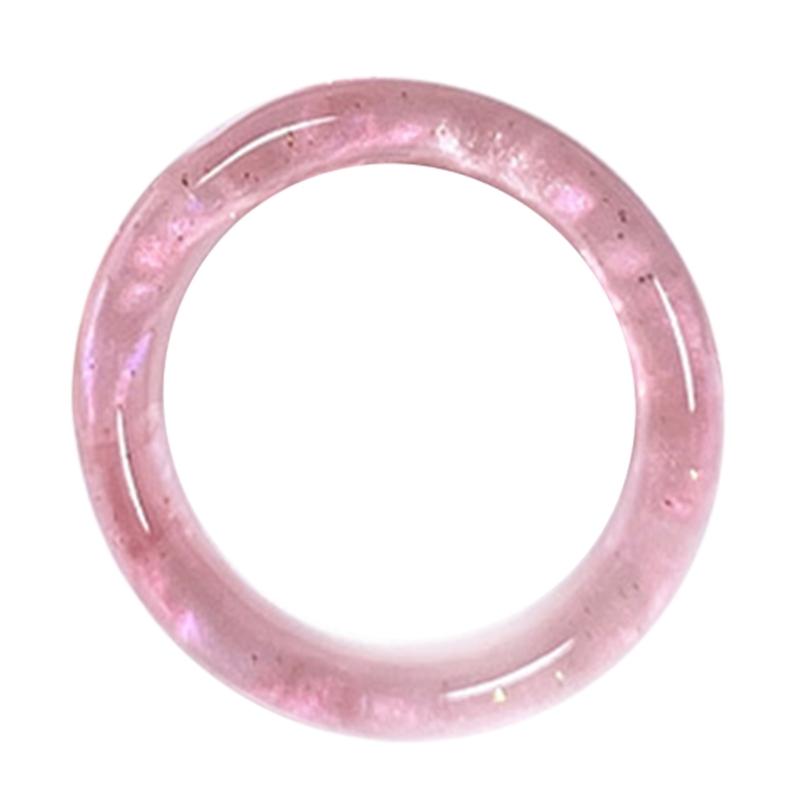 Retro Transparent Colourful Acrylic Resin Round Rings Minimalist Geometric Rings For Girls Colorful Marble Pattern Jewelry Gifts