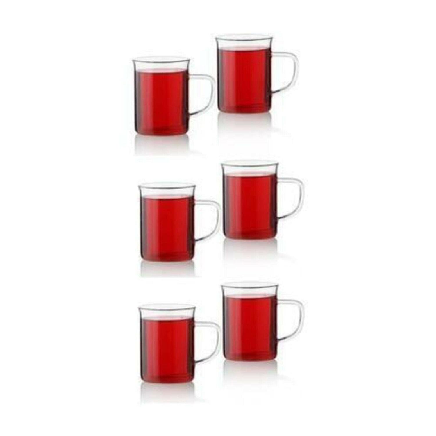 

6 Pieces Luxury Thin Fire Resistant Borosilicate Glass Mug Cup