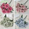 Vintage 7-Head Cappuccino Rose Artificial Bouquet – Suitable for Home Decoration, Wedding/Hotel Arrangement & Christmas Party Ne
