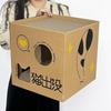 Durable Cardboard Cat House with Scratching Board - Wear-Resistant and Shed-Free