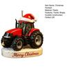 1/3Pcs Christmas Pendant Tractor Wearing Xmas Hat Charm Ornament Snowy Roof Farmhouse Holiday Style Hanging Ornament
