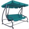 Trädgårdsgunga - SPRINGOS - Venedig (Hollywood) - 3 platser - Justerbart tak - Turkosgrön