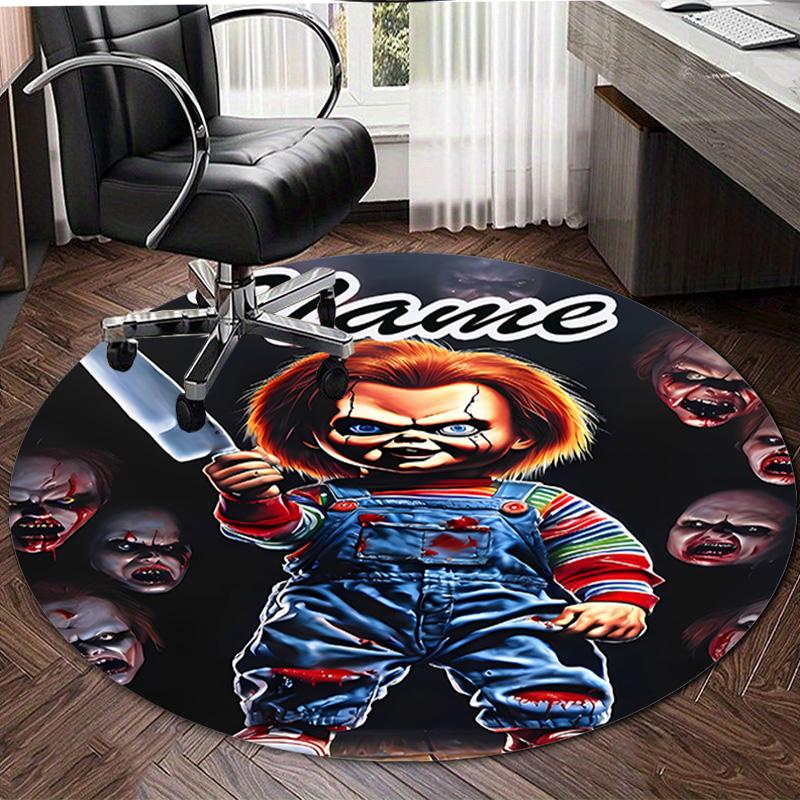 Personalized C-Chucky Round Chair Office Rug - Perfect for Mat, Office Chair & More - Ideal Gift for Birthdays and Holidays