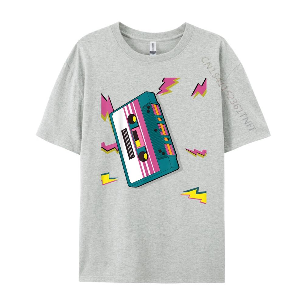 Vintage Cassette Tape In 80s 90s Neon Style T Shirts For Men Autumn TShirt Mens Tshirts Creative Camiseta
