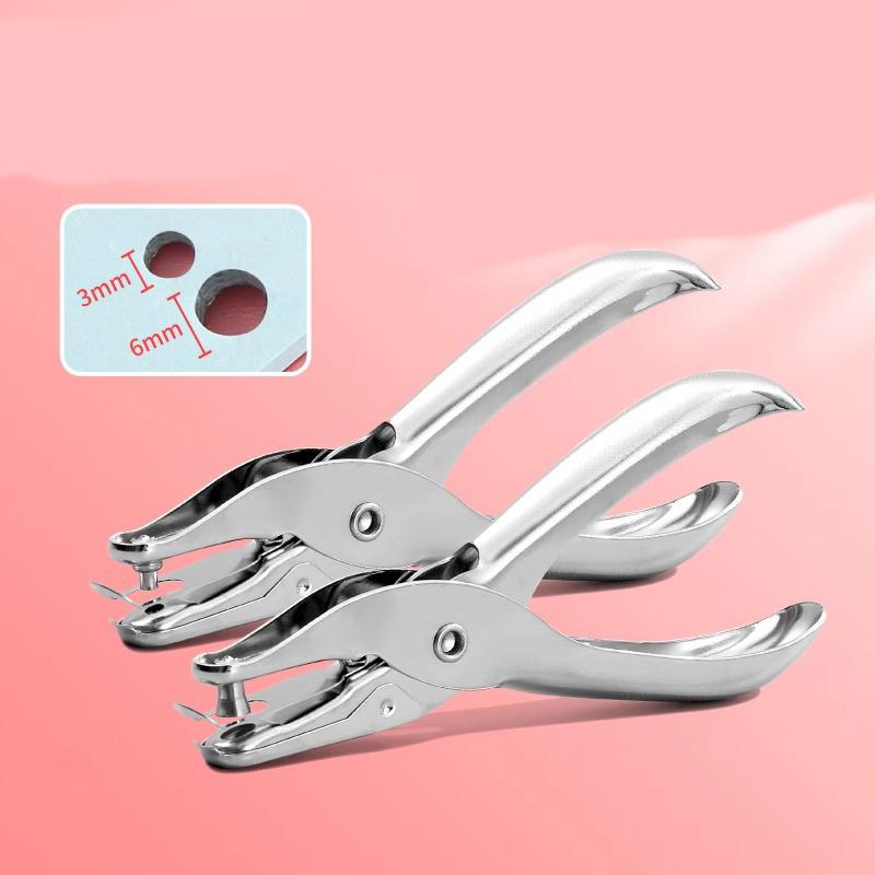 Perforatrice manuelle 3/6MM Papeterie étudiante Papier A4 Perforatrice une seule perforation Feuilles mobiles Papeterie Outils de production École Bureau