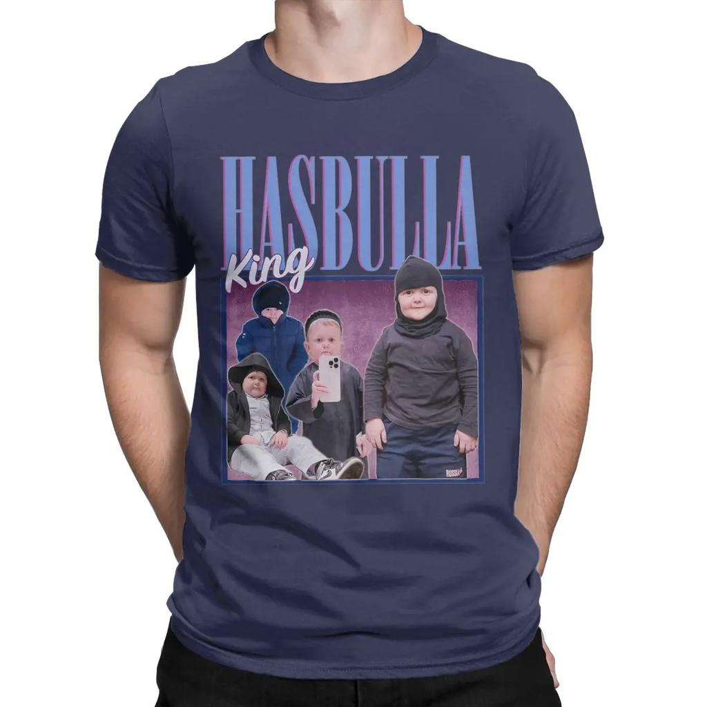 King Hasbulla Homage Men T Shirt Mini Khabib Blogger Fashion Tee Shirt Short Sleeve O Neck T-Shirts Pure Cotton Summer Clothing