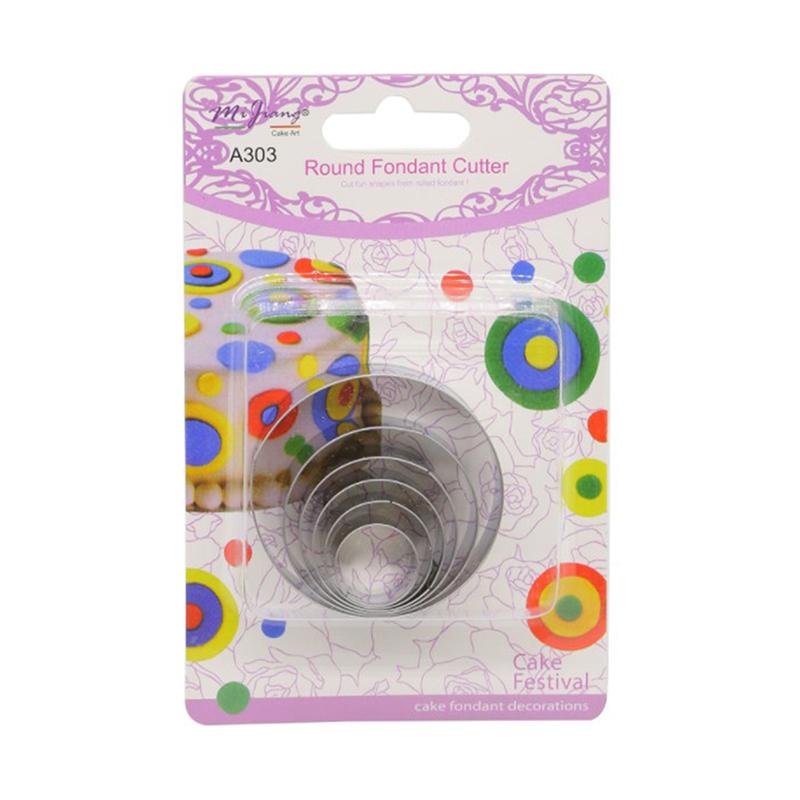 6Pcs/Set Stainless Steel Round Circle Shaped Cookie Cutter Biscuit Molds Silver