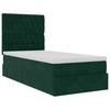Ottoman Bed with Mattress Dark Green 90x200 Cm Velvet