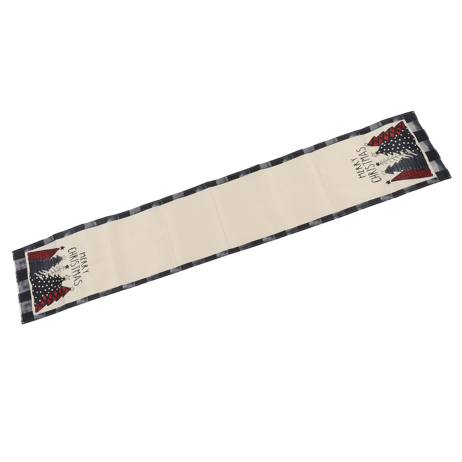 

Christmas Tablecloth Decorative Classic Plaid Pattern Polyester Material Easy Cleaning Holiday Style Table Cover for