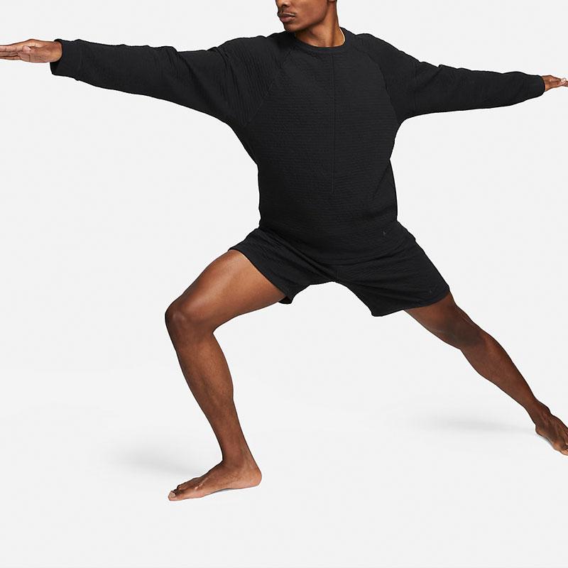 Nike Yoga Dri-Fit Textured Quick-Dry Sports Shorts Men Bottoms Black DX0927-010