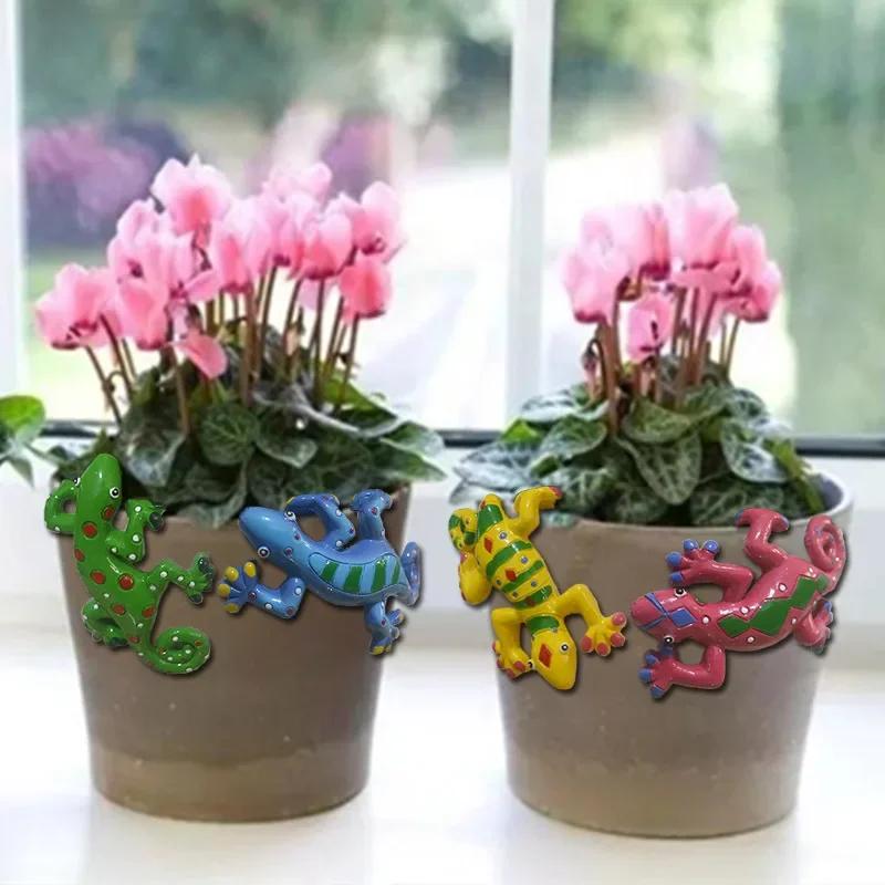 4 buc/set ghiveci de flori decor șopârlă mică pandantiv șopârlă târâtoare pentru grădină curte pandantiv agățat ghiveci de flori șopârlă rășină nou