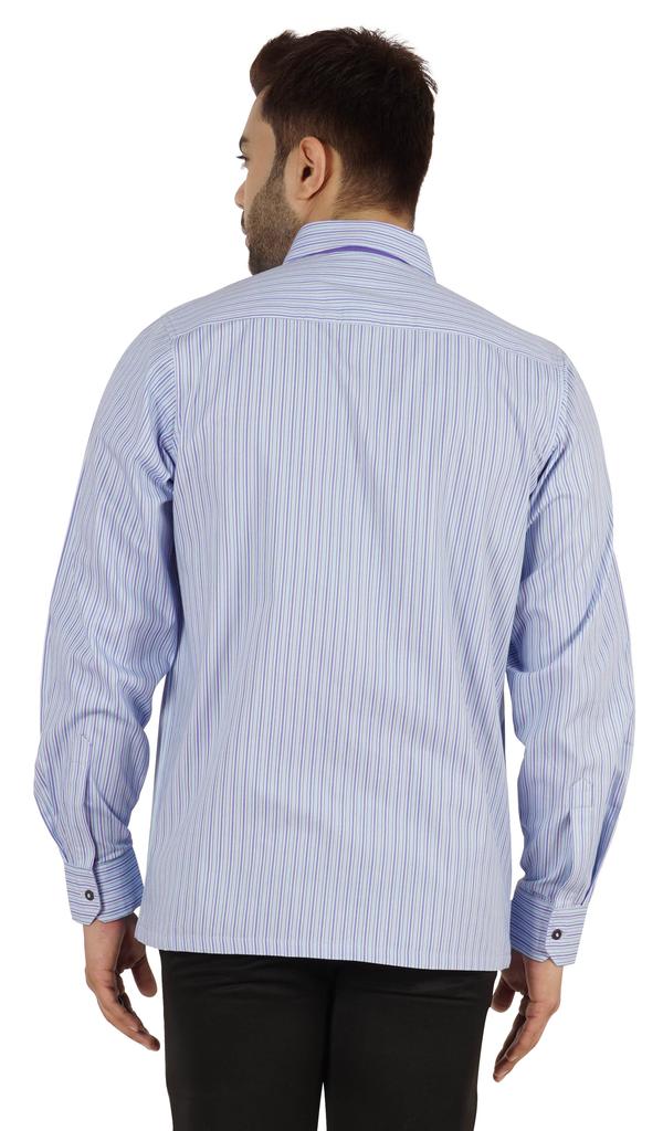 BestMan Printed Shirt For Mens Cotton Office Wear Long Sleeves Button Down Formal