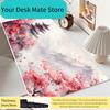 Tappetino per Mouse Grande Tappetino per Scrivania Design con Fiori di Ciliegio e Pagoda Bordo Cucito Antiscivolo Durevole Tappetino da Gioco tapis de souris