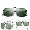 Clip-On Sunglasses Convenient Flip-Up Metal Clip Sun Glasses For Women Men Glasses Rimless Polygonal Shades