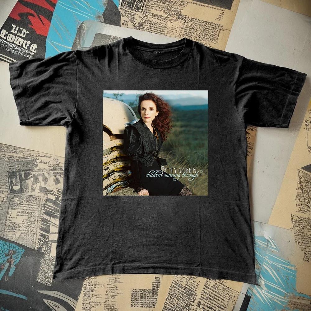Children Running Through Patty Griffin Black Cotton Shirt S5xl Cl693 S