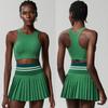 Sports Fitness Yoga Wear Suit Female Exposure-Proof Skirt Pocket Tennis Skirt Quick-Drying Shockproof Beauty Back Exercise Bra
