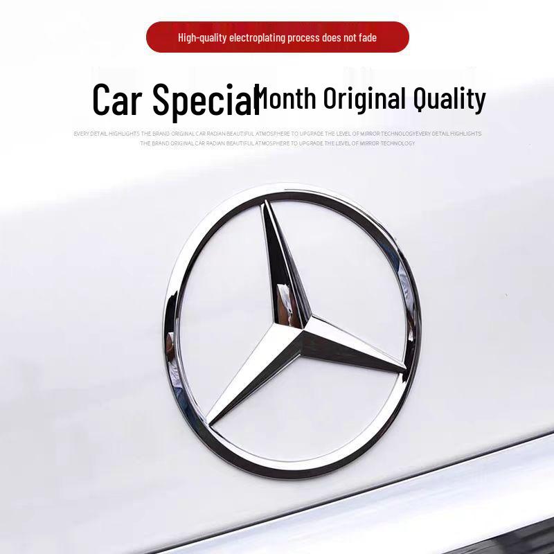 Emblemă spate Mercedes-Benz pentru Clasa A, Clasa C, Clasa E, Clasa S, C200, E300L și GLC260L - Stea cu trei colțuri.
