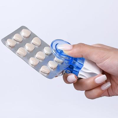1/2/3Pcs Portable Pill Taker with Built-in Compartment Elderly Disabled Blister Pack Opener Assistance Tool Travel Tablets Pills Dispenser Extractor