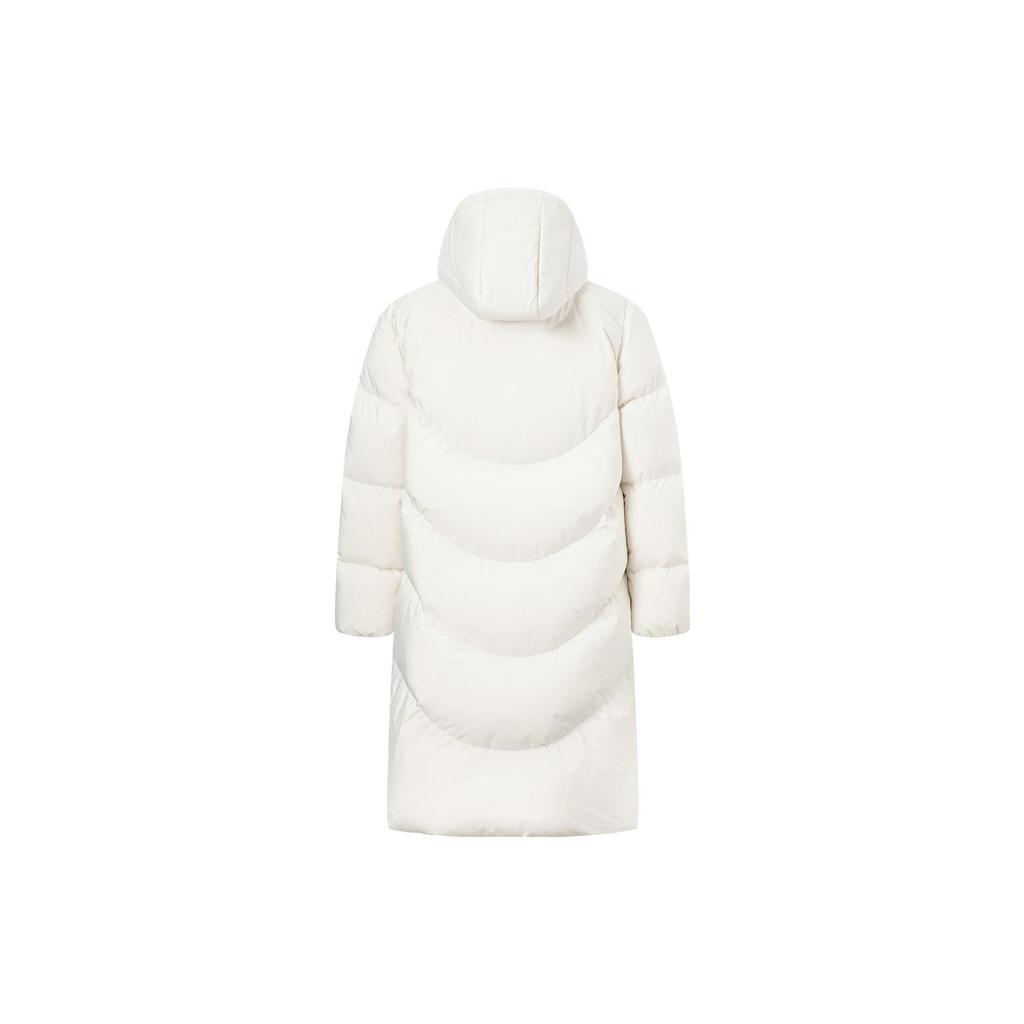 Li Ning Sports Lifestyle Series Off-Season Stock Pure Color Hooded Warm Long Down Jacket Women Outerwear AYMT116-1