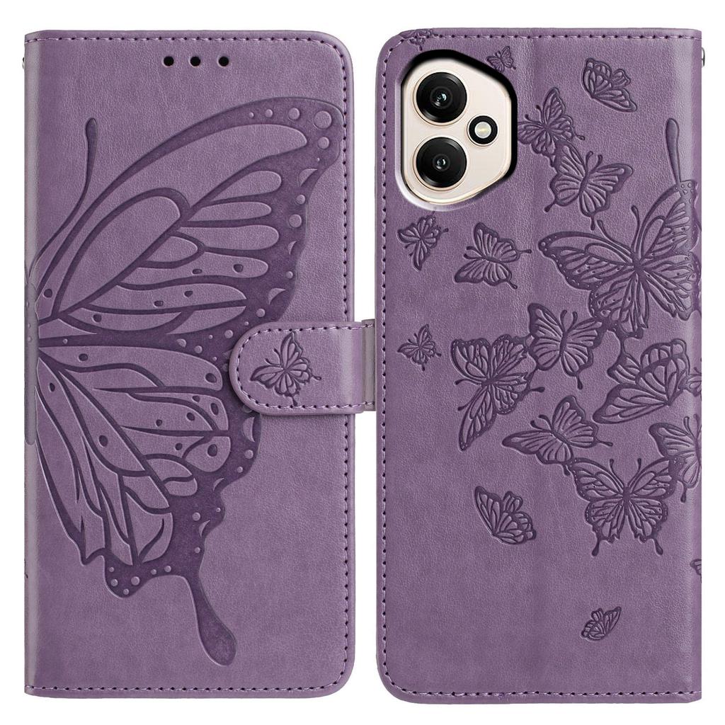 Pro Honor 400 5G (Globální) Pouzdro Butterfly Vytištěná Peněženka Stojánek PU Kůže Vyklápěcí Kryt na Telefon s Poutkem