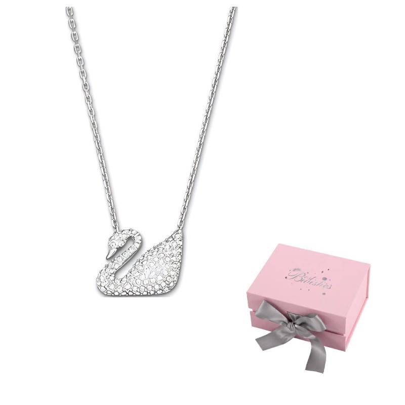 Swarovski Artificial Crystal, Swarovski Element, Rhodium Plated Necklaces Womens White