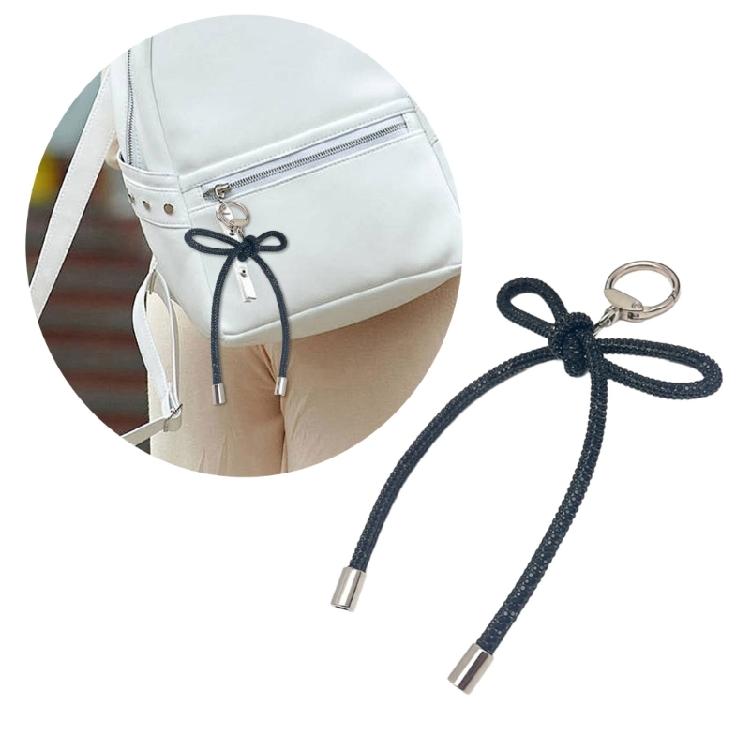 Fashion Forward Rhinestones Bowknot Key Chain Trendy Rhinestones Bowknot Key Chain Charm Stylish Keyrings Pendant