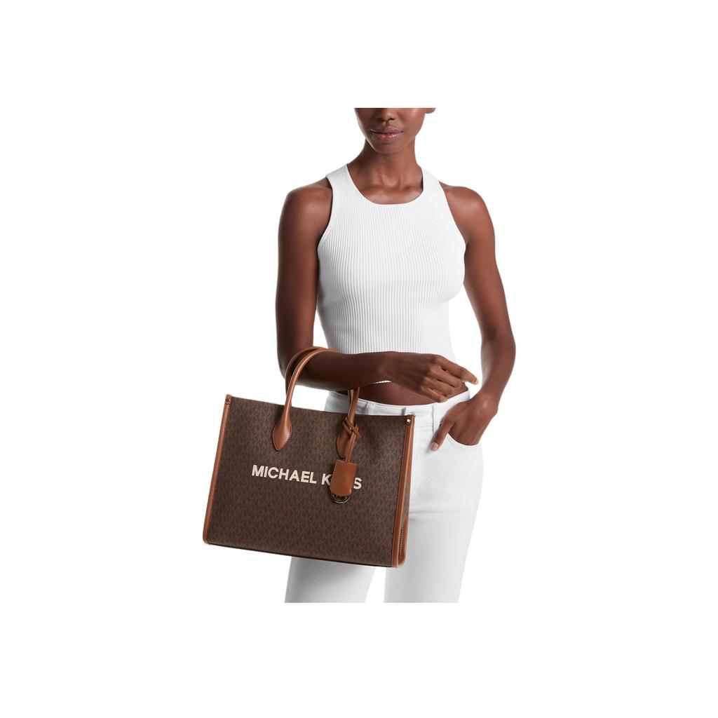 Michael Kors Mirella Logo Print Tote Bag Women Tote Bags Brown 35R5G7ZT2B-0200