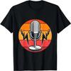 Radio Podcasting Retro Sunset Microphone T-Shirt